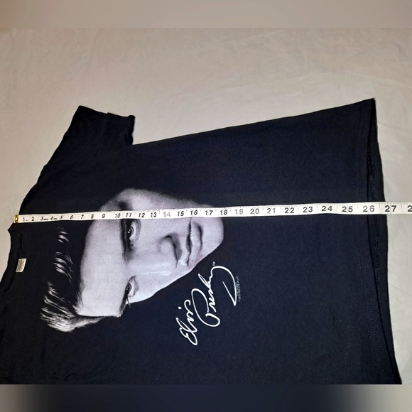 Elvis Presley T-shirt w/ Signature Unisex Adult Small Black Short Slv. Crew Neck - Picture 9 of 9